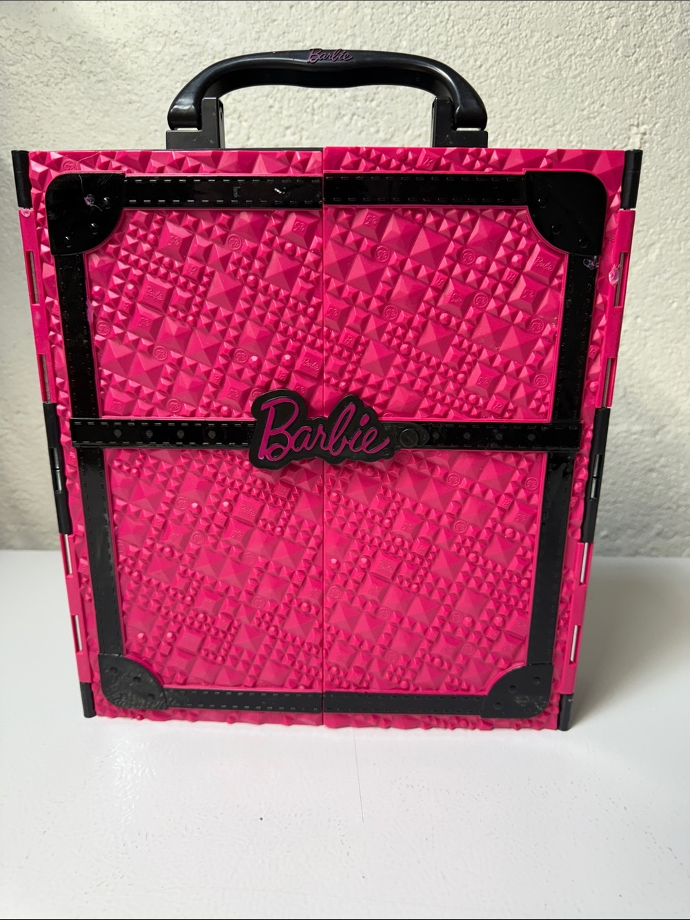 Barbie Hot Pink Carry Case with Black Accents